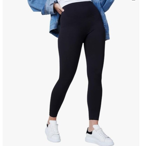 Spanx Leggings Ponte Ankle Women L High Waisted Classic Black 20264R Stretch - Picture 1 of 8